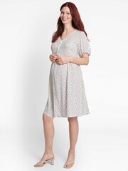 JoJo Maman Bébé White Spot Print Maternity Dress - Image 3 of 4