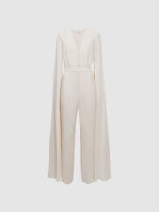 Комбинезон с V-образным вырезом и рукавами-накидкой Reiss Olivia - Image 2 of 5