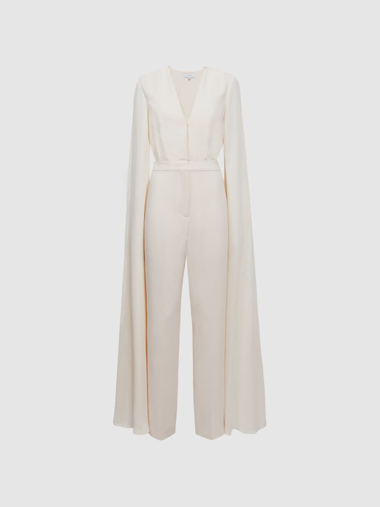 Комбинезон с V-образным вырезом и рукавами-накидкой Reiss Olivia - Image 2 of 5