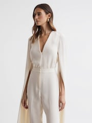 Комбинезон с V-образным вырезом и рукавами-накидкой Reiss Olivia - Image 5 of 5