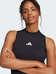adidas Black Essentials 3-Stripes Long Racerback Dress - Image 3 of 5