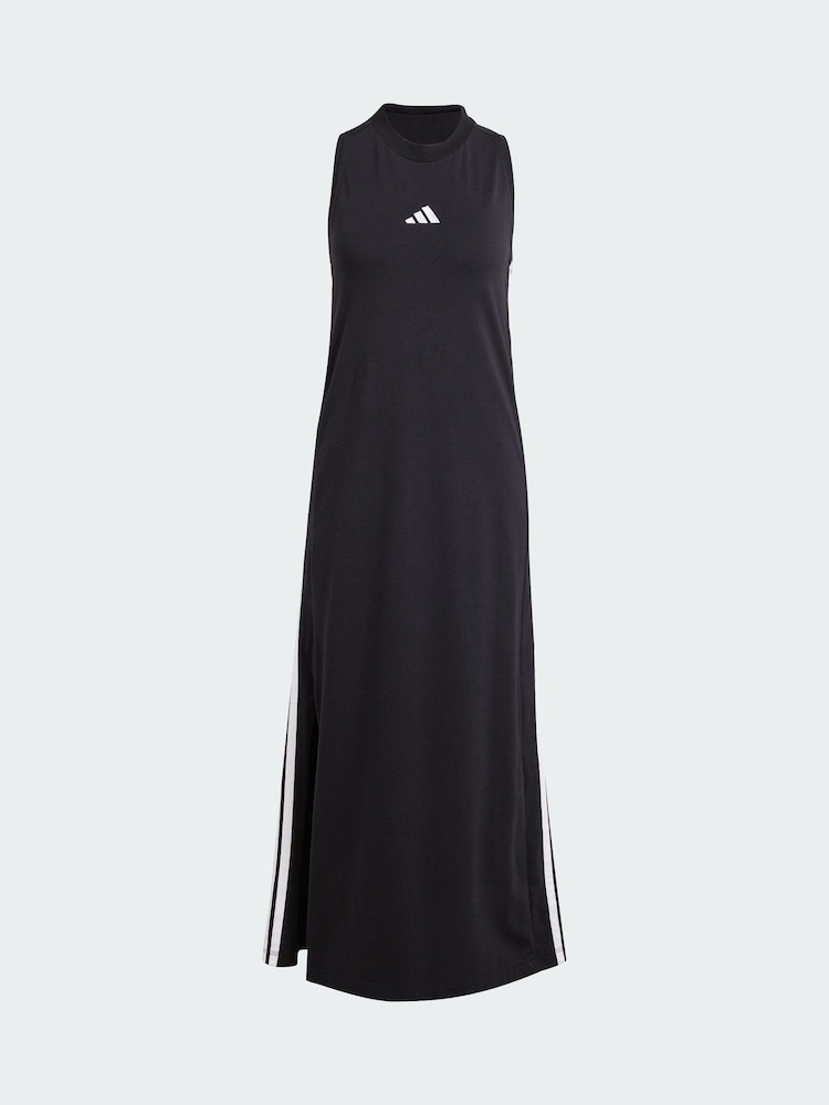 adidas Black Essentials 3-Stripes Long Racerback Dress - Image 5 of 5 adidas Black Essentials 3-Stripes Long Racerback Dress - Image 5 of 5
