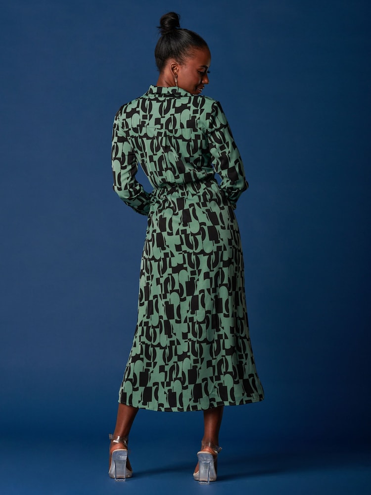 Jolie Moi Green Wrap Shirt Maxi Dress - Image 2 of 6 Jolie Moi Green Wrap Shirt Maxi Dress - Image 2 of 6