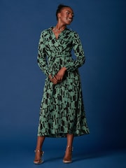 Jolie Moi Green Wrap Shirt Maxi Dress - Image 5 of 6