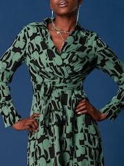 Jolie Moi Green Wrap Shirt Maxi Dress - Image 6 of 6