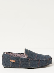 FatFace Blue Noah Check Moccasins - Image 1 of 4