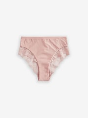 Blue Floral Print/Blush Pink High Rise Lace Trim Knickers 2 Pack - Image 8 of 10