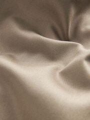 Neutral Brown Slim Fit Sateen Shirt - Image 5 of 6
