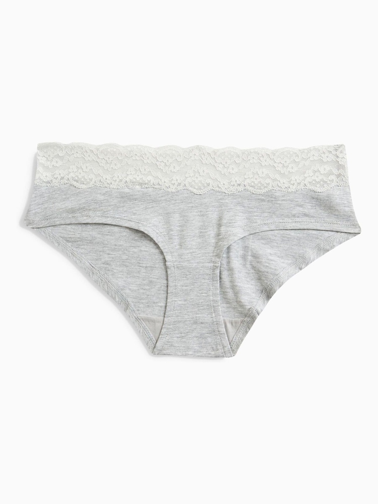 Blanc/Noir/Gris - Lot de 4 slips en dentelle - Image 12 of 14
