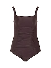 Yours Curve Brown Square Neck Swimsuit - Image 5 of 6