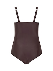 Yours Curve Brown Square Neck Swimsuit - Image 6 of 6