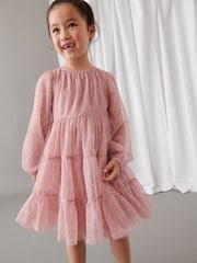 Mint Velvet Pink Heart Mesh Dress - Image 1 of 7