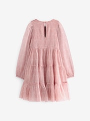 Mint Velvet Pink Heart Mesh Dress - Image 7 of 7