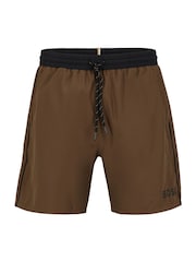 BOSS Khaki Green Starfish Contrast Logo Swim Shorts - Image 4 of 4