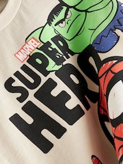 Ecru Marvel Superhero Short Sleeve 100% Cotton T-Shirt (9mths-8yrs) - Image 3 of 4