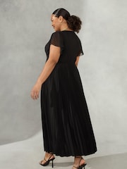 Live Unlimited Curve - Knot Front Pleat Black Dress - Image 2 of 4
