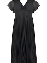Live Unlimited Curve - Knot Front Pleat Black Dress - Image 4 of 4