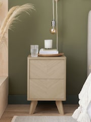 Natural Anderson Oak Effect 2 Drawer Bedside Table - Image 1 of 11