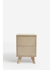 Natural Anderson Oak Effect 2 Drawer Bedside Table - Image 4 of 11