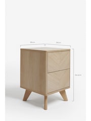Natural Anderson Oak Effect 2 Drawer Bedside Table - Image 6 of 11