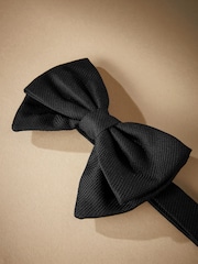 Black Signature Made In Italy Textured Silk Bow Tie - Image 2 of 6