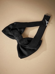 Black Signature Made In Italy Textured Silk Bow Tie - Image 5 of 6