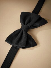 Black Signature Made In Italy Textured Silk Bow Tie - Image 6 of 6
