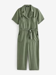 Khaki Green TENCEL™ Wide Leg Jumpsuit - Image 5 of 6