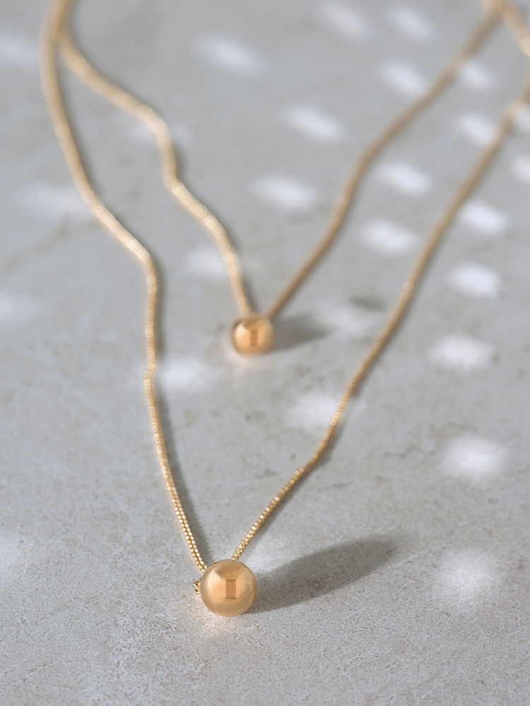 Mint Velvet Gold Tone Double Necklace - Image 1 of 3 Mint Velvet Gold Tone Double Necklace - Image 1 of 3