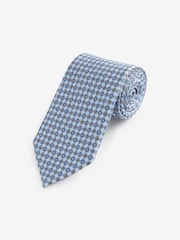 Light Blue Geometric Signature Made In Italy Design Tie - Image 1 of 3