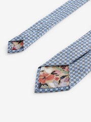 Light Blue Geometric Signature Made In Italy Design Tie - Image 3 of 3