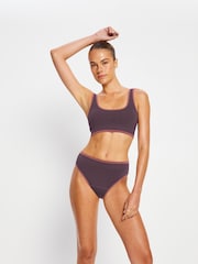 ModiBodi Brown Seamless Square Neck Crop Top - Image 1 of 7