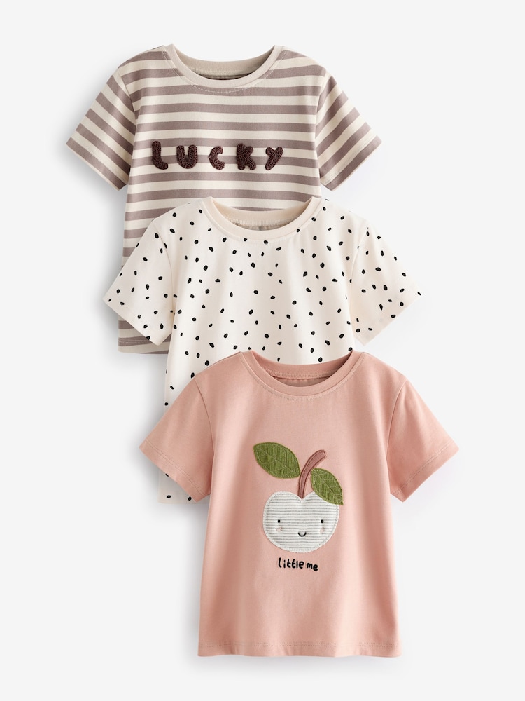 Neutrale Farbe - Kurzärmelige T-Shirts, 3er-Pack (3 Monate–7 Jahre) - Bild 1 von 7