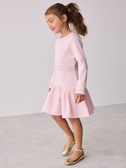 Baker by Ted Baker Pink Peplum Hem Ponte Dress - Image 1 of 6