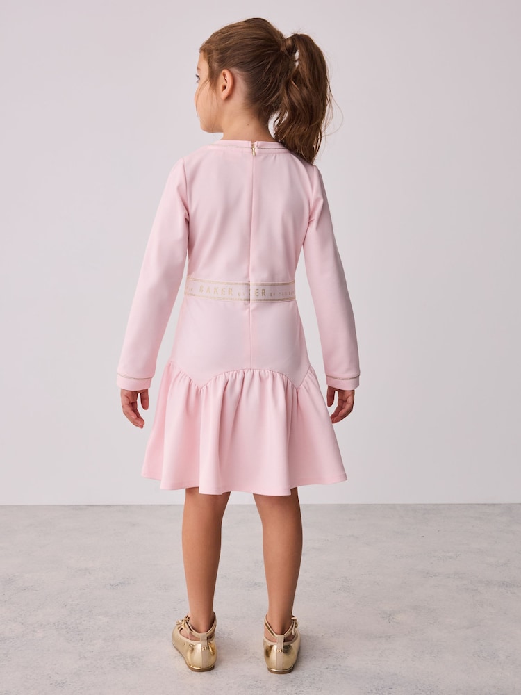 Baker by Ted Baker Pink Peplum Hem Ponte Dress - Image 2 of 6 Baker by Ted Baker Pink Peplum Hem Ponte Dress - Image 2 of 6