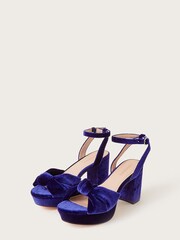 Monsoon Blue Velvet Knot Heels - Image 2 of 3