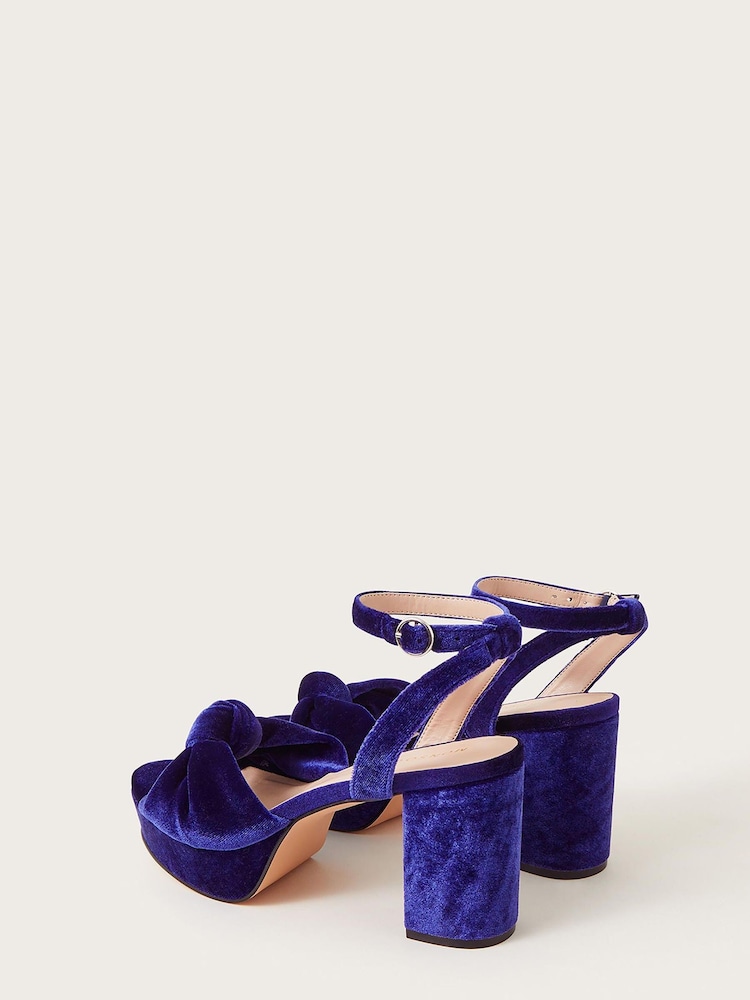 Monsoon Blue Velvet Knot Heels - Image 3 of 3