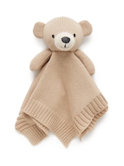 Purebaby Brown Knitted Bear Comforter - Image 1 of 3