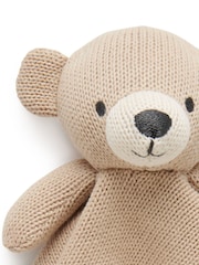 Purebaby Brown Knitted Bear Comforter - Image 2 of 3