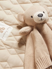 Purebaby Brown Knitted Bear Comforter - Image 3 of 3