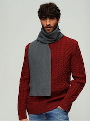 Gris - Bufanda de punto con logotipo de Superdry - Imagen 3 de 3