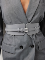 Grey Leather Wide Corset Belt - Image 2 of 3