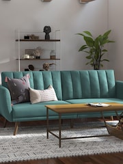 Novogratz Blue Brittany Linen Sofa Bed - Image 1 of 4