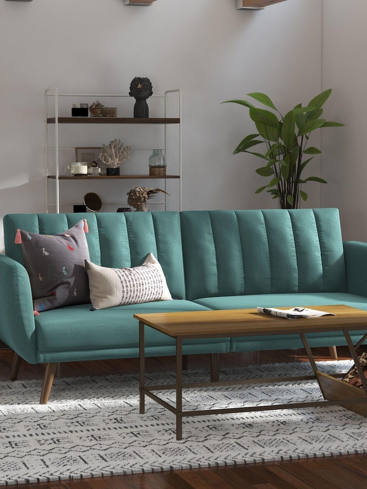 Novogratz Blue Brittany Linen Sofa Bed - Image 1 of 4