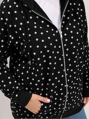 Yours Curve Black Zip Through Raglan Hoodie - Image 5 of 5