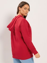 Yours Curve Red Zip Through Raglan Hoodie - Image 3 of 6