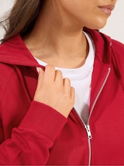 Yours Curve Red Zip Through Raglan Hoodie - Image 4 of 6