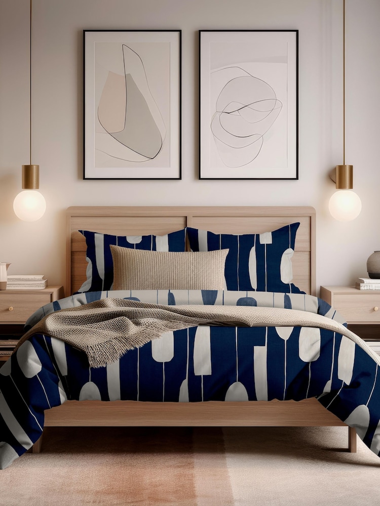 Copenhagen Home Navy Luka Duvet Cover Set - Image 1 of 4