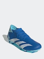 adidas Blue/White Sport Performance Adult Predator Accuracy.3 Firm Ground Boots - Image 4 of 11