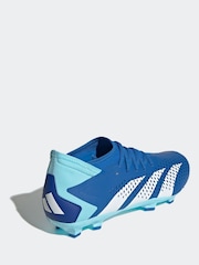 adidas Blue/White Sport Performance Adult Predator Accuracy.3 Firm Ground Boots - Image 5 of 11